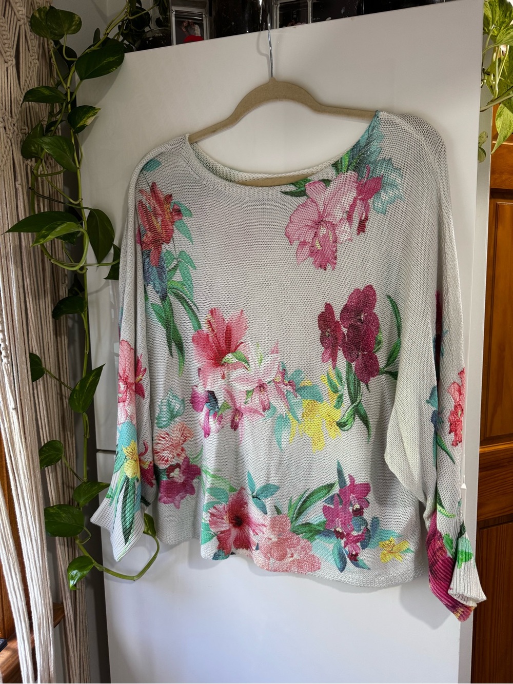 Tommy Bahama Floral Knit Scoop Neck Sweater